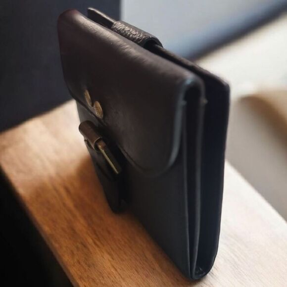 Mulberry Brown CALF SKIN Leather Wallet with Brass Buckle Hardware - Picture 6 of 12